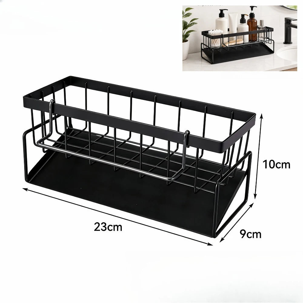 Kitchen Sink Faucet Rack - Sponge, Soap and Towel Holder with Drain - photo 8