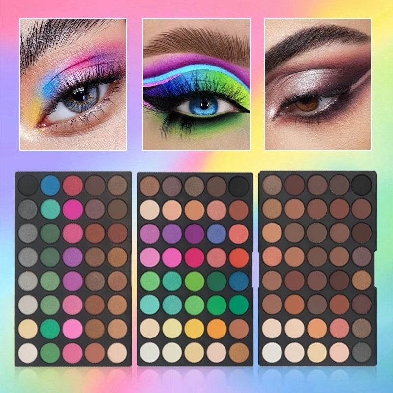 120 Colors 3-Layer Eyeshadow Palette, All-in-One Matte & Shimmer Makeup Kit, Long-Lasting Highly Pigmented Cosmetic Gift