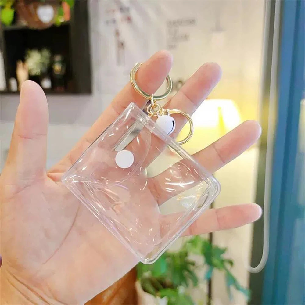 Transparent PVC Square Mini Coin Purses Case Clear Small Key Wallets Pouch Women Kids Girls Lipstick Earphone Coin Storage Bags