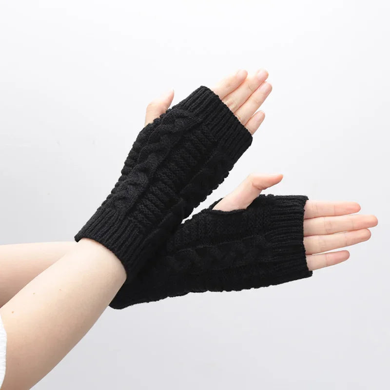 Women's Knit Half Finger Gloves - Y2K Style Fingerless Mittens - photo 16