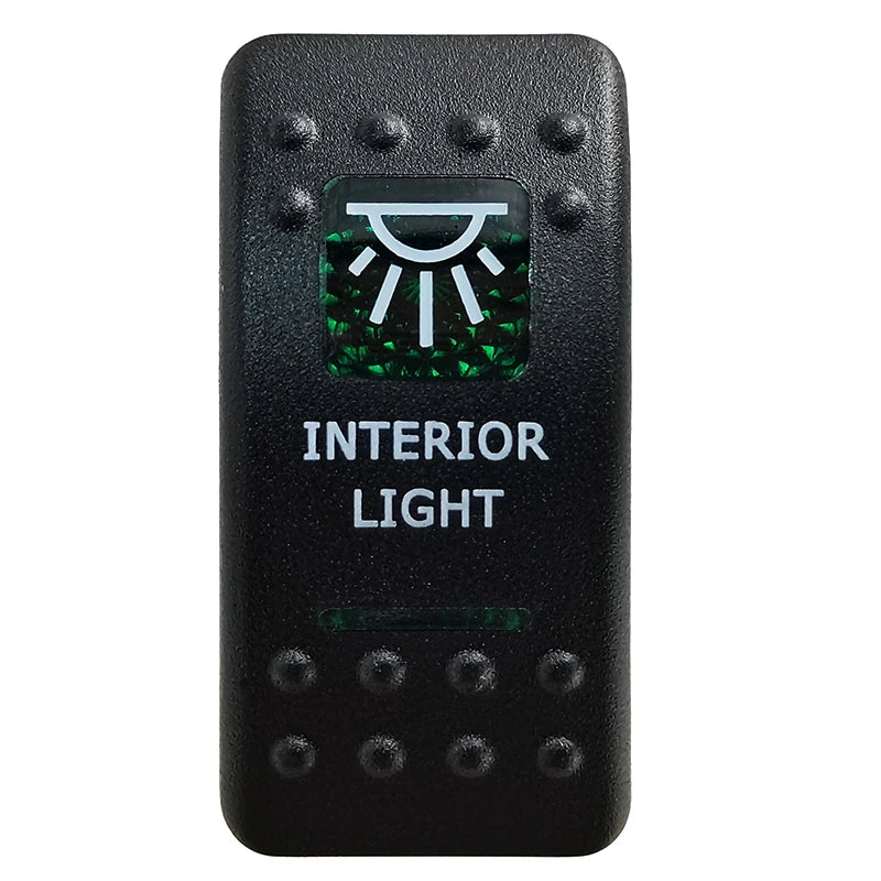 Green LED Rocker Switch - Waterproof SPST & DPDT Options