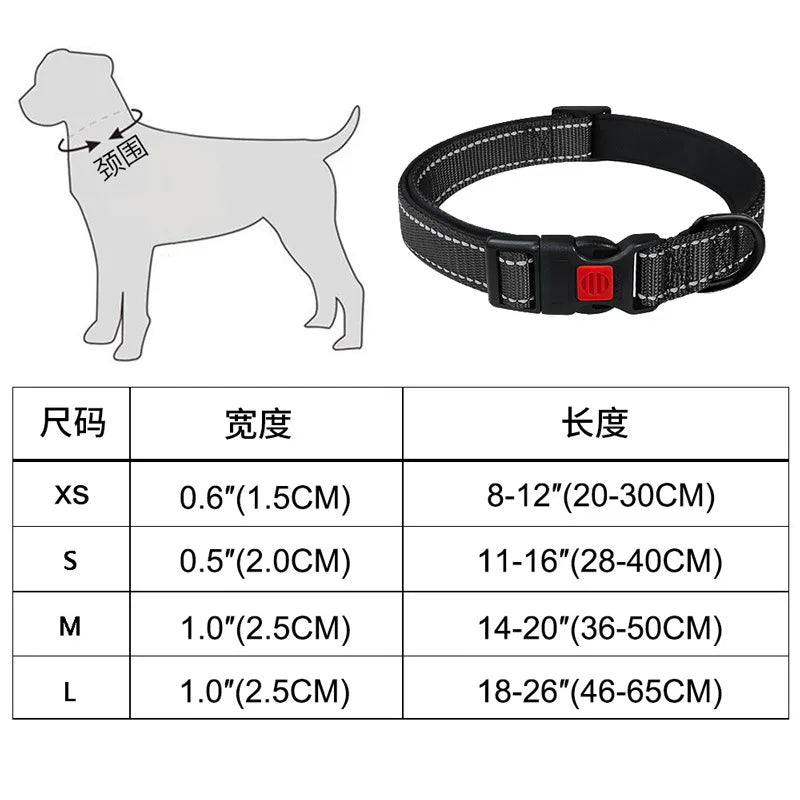 Padded Neoprene Reflective Dog Collar - Medium & Large – photo 4
