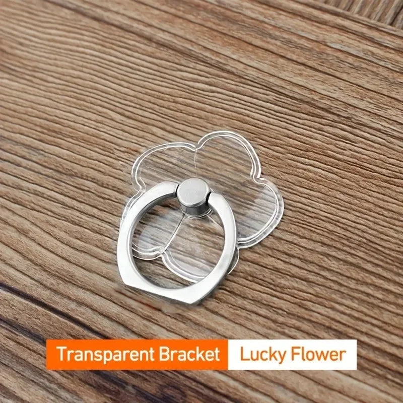 Transparent Cute Cat Phone Ring Holder – Foldable 360° Rotating Stand | Universal Smartphone Accessory
