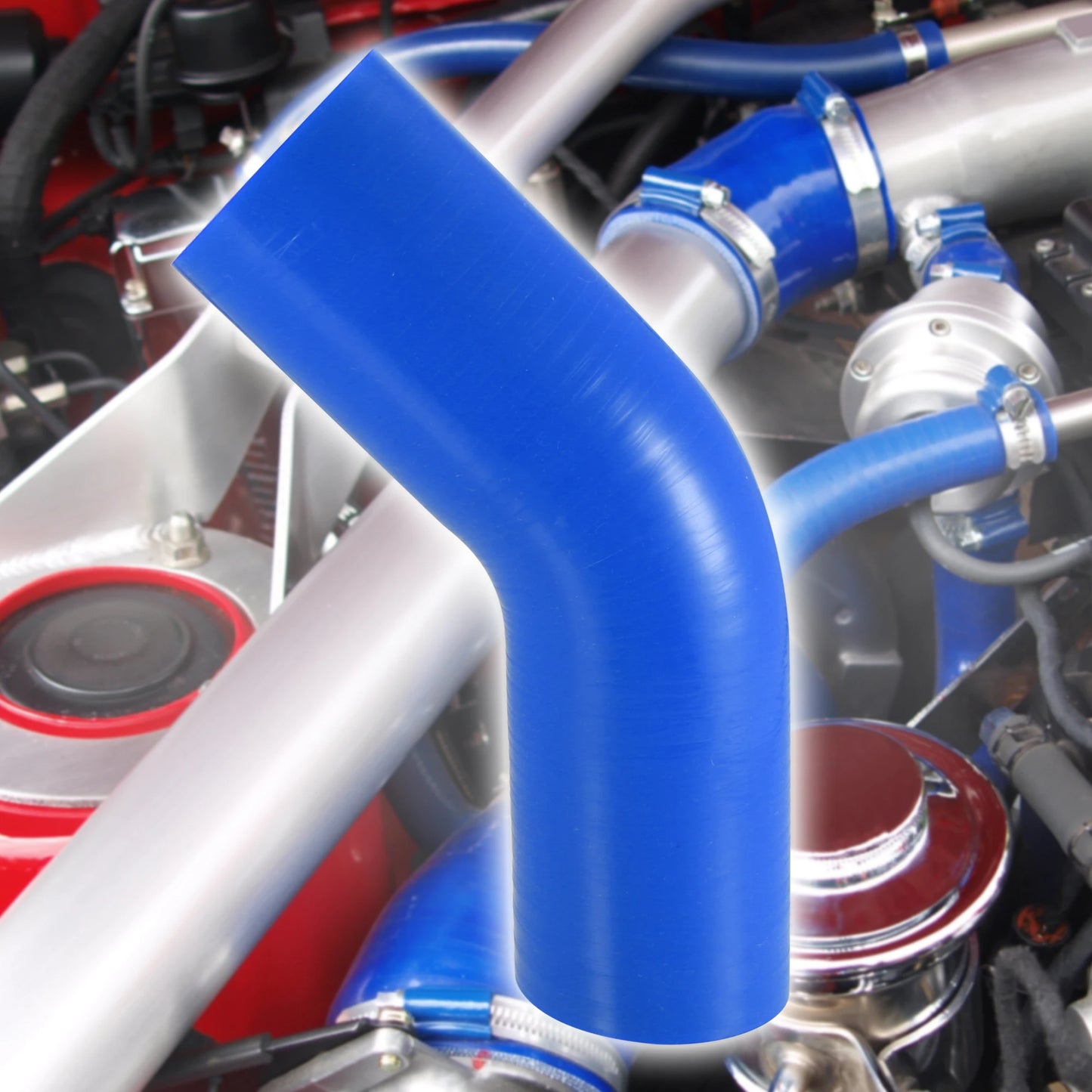 UXCELL 51mm 57mm 63mm 76mm ID 45 Degree Silicone Car Reducer Hose Coupler Intercooler Tube Pipe 3 Colors 125mm Length