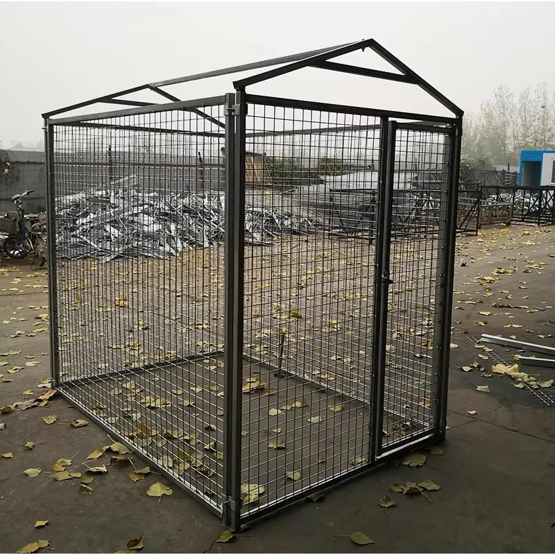 Galvanized Wire Outdoor Dog Kennel with Rain Roof – photo 4