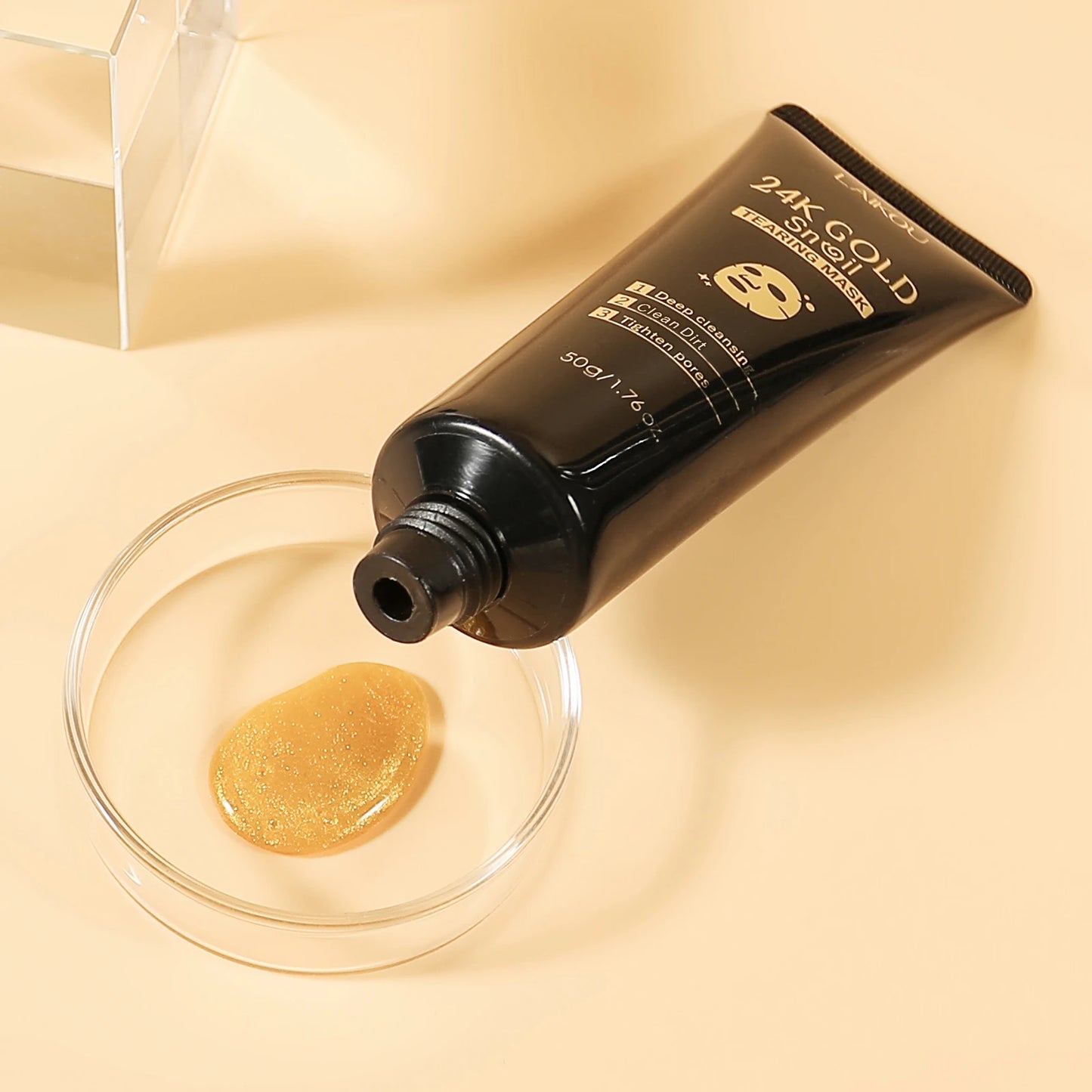 LAIKOU 24K Gold Snail Peel-Off Mask 3PCS Deep Cleansing Pore Tightening Blackhead Removal Detoxifying Facial Treatment 50g