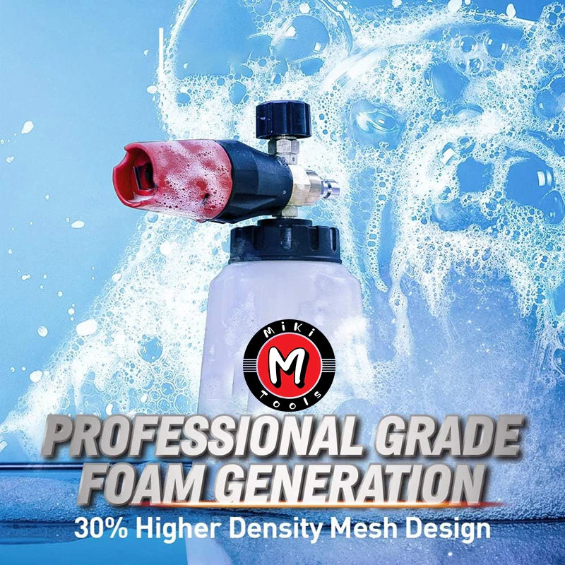 Snow Foam Cannon Heavy Duty Snow Foam Gun Sprayer Car Foam Blaster Wide Neck Adjustable Thick Foamer with 1/4 Quick Connector 1L - photo 2