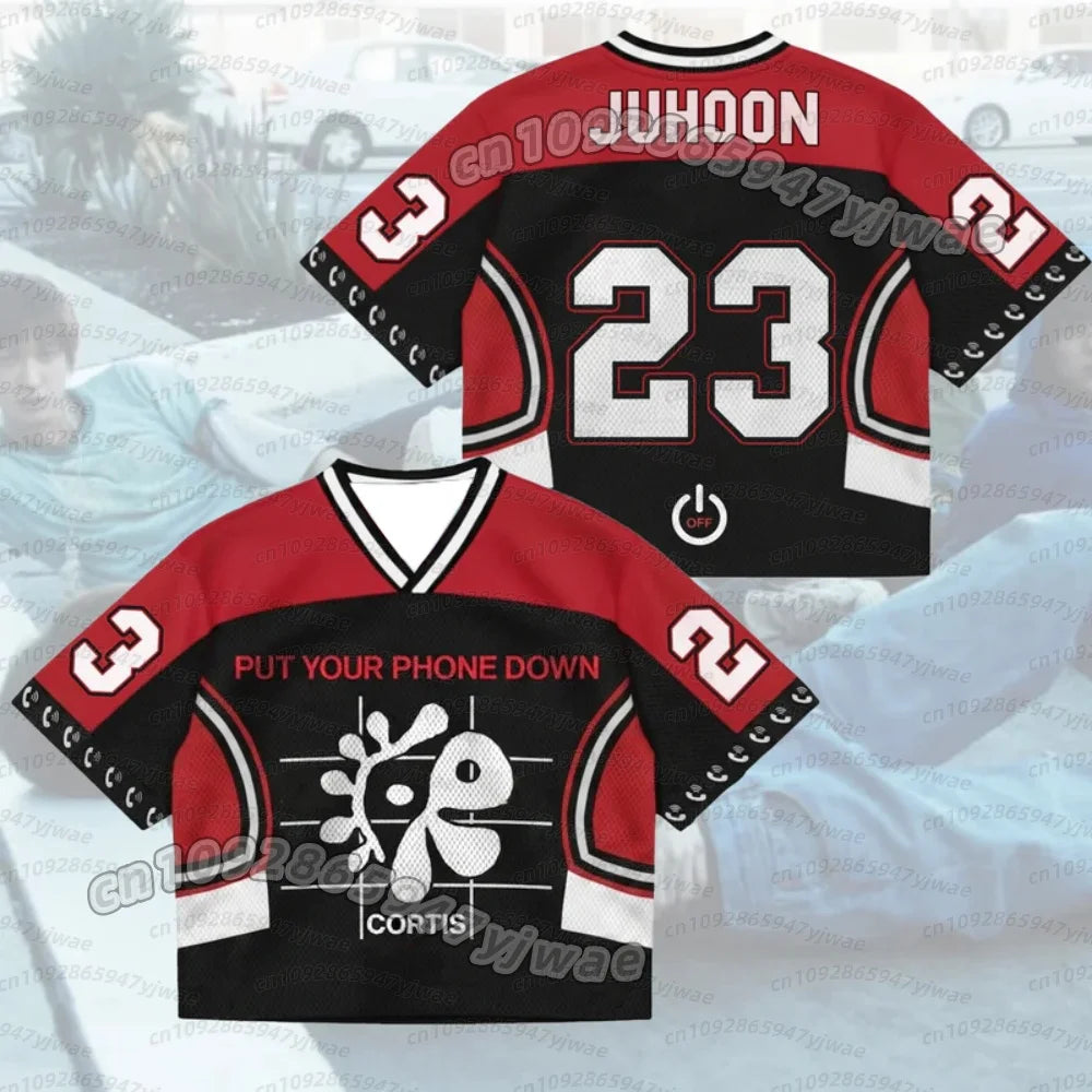 26 hot sell Men women Put Your Phone Down Cortis Tour Mixed Mesh Jersey Martin Jame Fans t-shirt V-neck Shirt women T-shirt