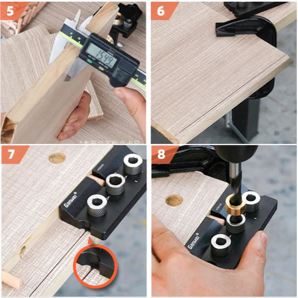 Precision Jig Dowel Cam Jig 3 In 1 Dowelling Jig Master Kit Wood Hole Drilling Guide Woodworking Position for DIY Wood Working