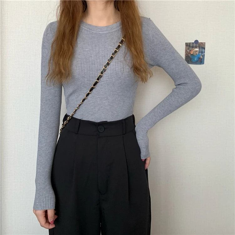Women's basic knit pullover, crew neck jumper — view 7 of 20