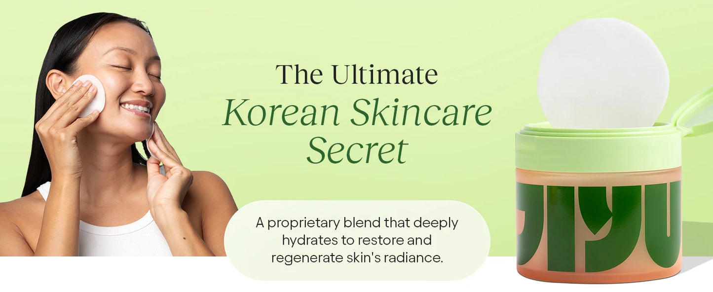 JiYu Toning Polish Pads - Korean Skincare for Dark Spots, Wrinkles & Dull Skin - Hydrating Facial Treatment with Snail Mucin,