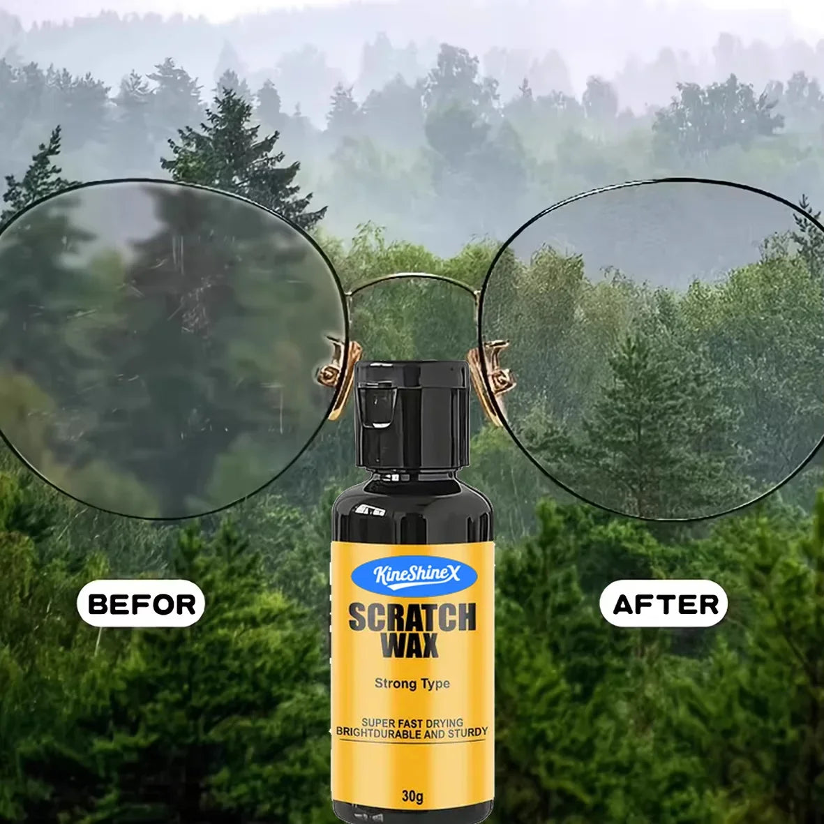Glasses Restoration Resin: Repair cream for repairing glasses scratches, yellowing and wear, lens repair, automotive glass