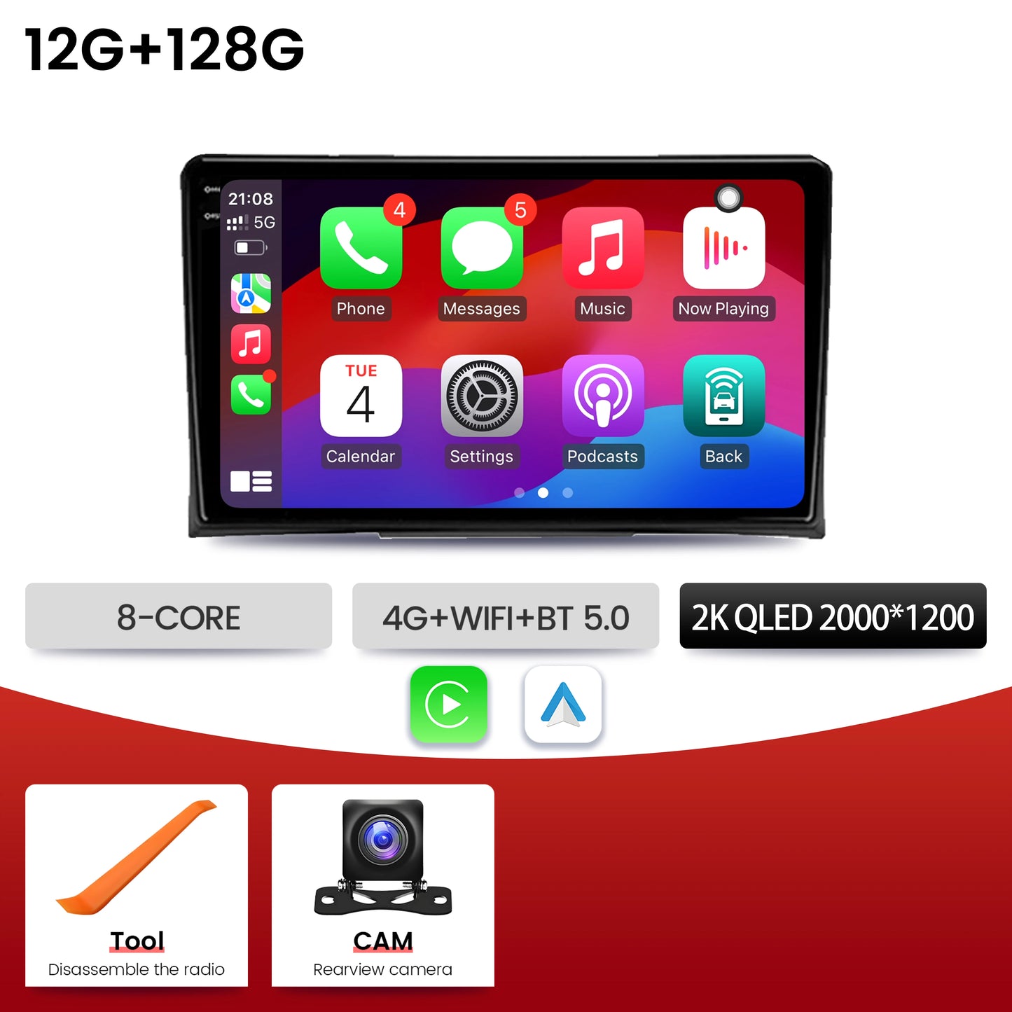 9 inch  For VW Volkswagen Multivan T5 2003-2015 Car Radio BT Carplay Android 16 Multimedia Navigation Head Unit 2K QLED Screen