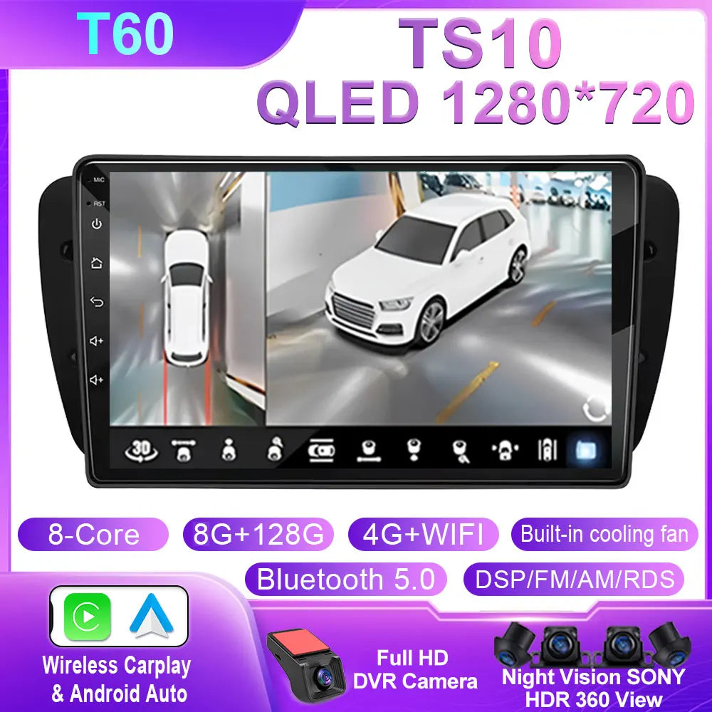 Car Radio For Seat Ibiza MK4 6J 2008-2015 Android Auto CarPlay GPS Navigation Multimedia Bluetooth 4G WIFI Car Head Unit No 2Din