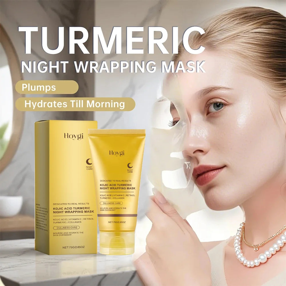Eelhoe Turmeric & Collagen Night Peel-Off Mask 75g – Overnight Brightening, Anti-Wrinkle, Firming & Deep Hydration | Korean Skin Care
