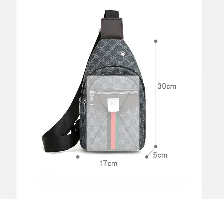 Men's Multifunction Messenger Bag Shoulder Cloth Chest Bags Crossbody Casual Handbag with Earphone Hole