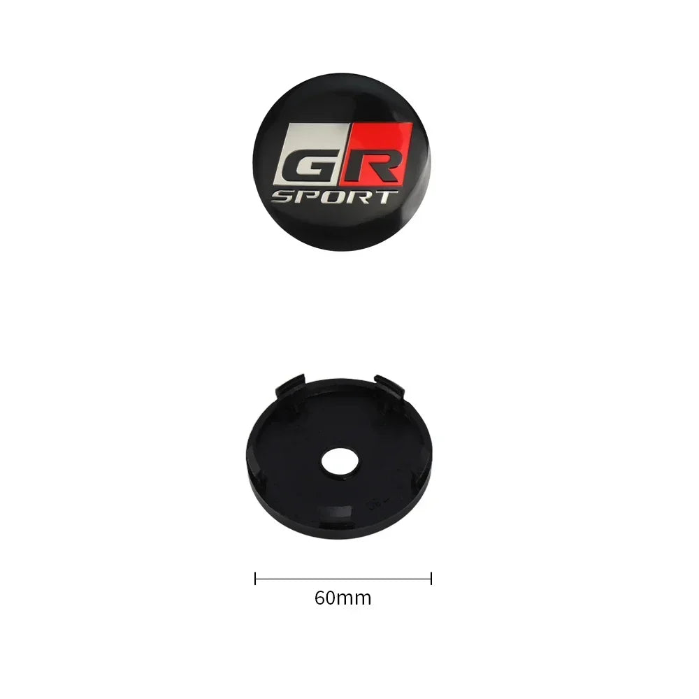 4Pcs 60MM Car Wheel Center Hub Caps Badge Tire Rim Covers For Toyota Fortuner Chr Verso Prius Hiace Yaris TRD Corolla GR Sport