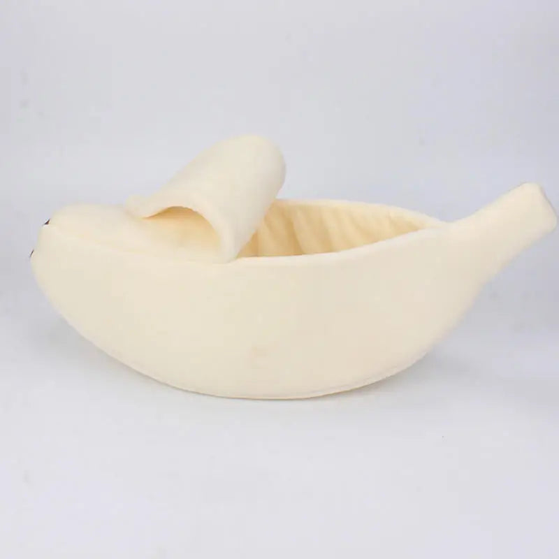 Banana‑Shape Cat Bed Deep Sleep Comfort Winter Warm Cat House Creative Indoor Small Pet Rest Cushion For Cats Dogs