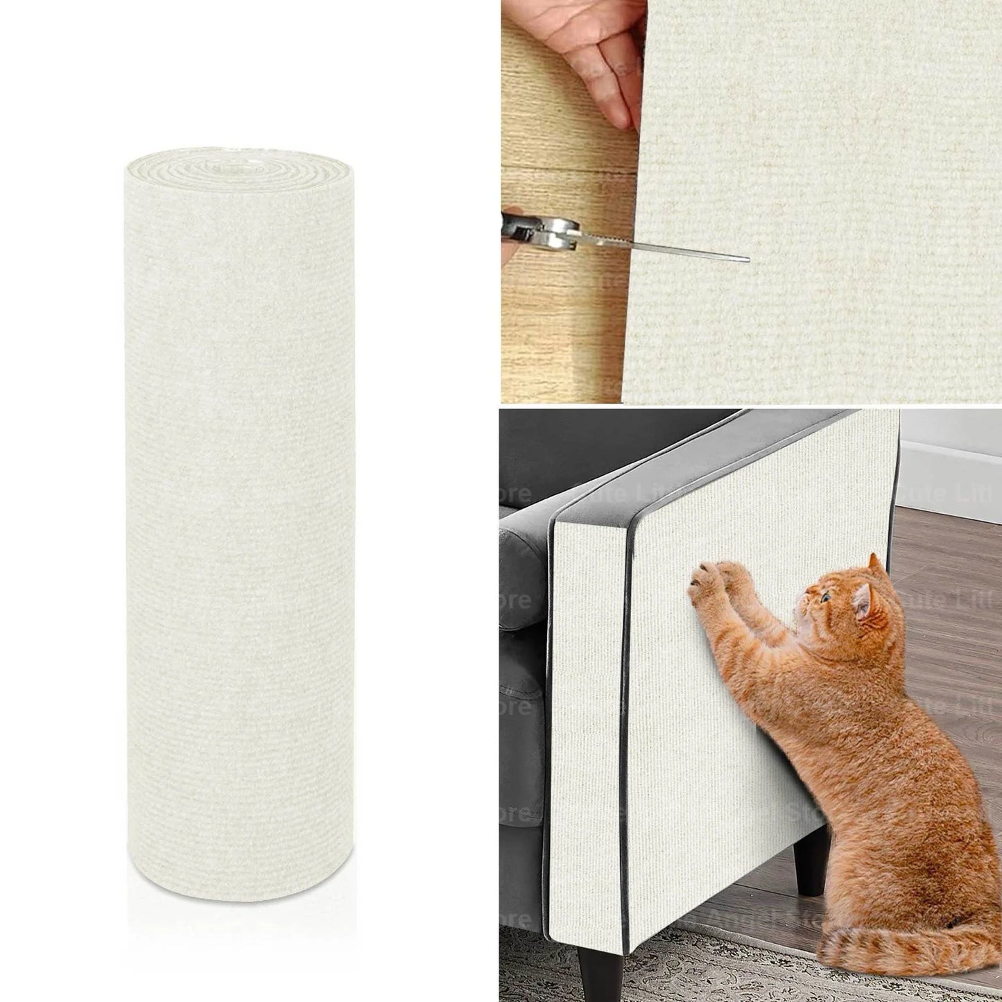 Cat Scratcher Sofa Protector – 40x300cm Trimmable Self-Adhesive Carpet Scratch Mat | 7 Colors
