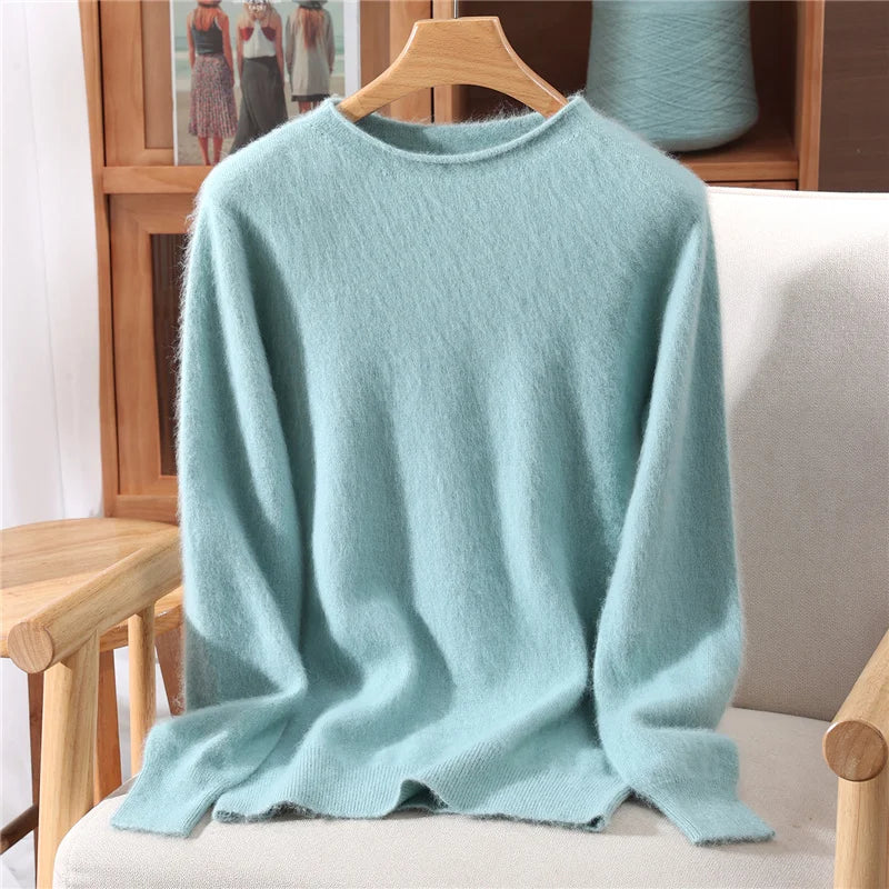 Women's Soft Knit Crew Neck Sweater, Basic Pullover