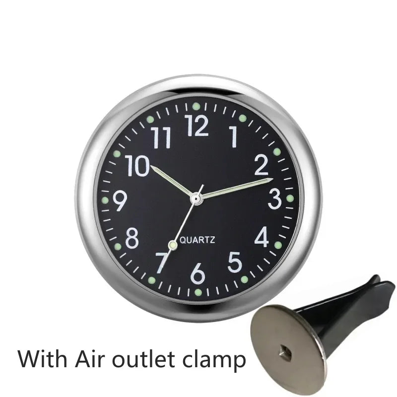 Car Clock Luminous Auto Ornament Mini Automobiles Internal Stick-On Digital Watch Mechanics Quartz Clocks 40mm 43mm
