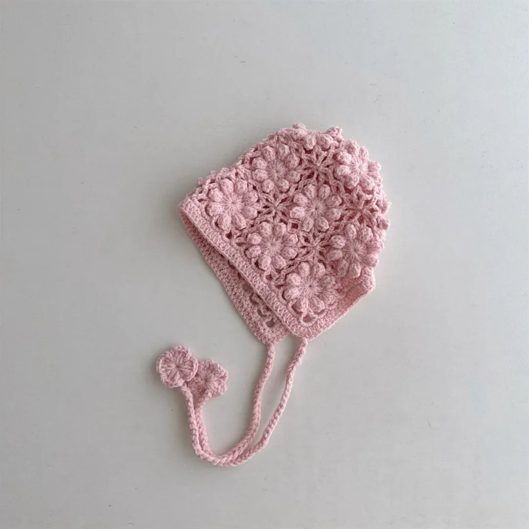 Baby Crochet Ear Flap Beanie - Handmade Knit Hat for Girls - photo 9