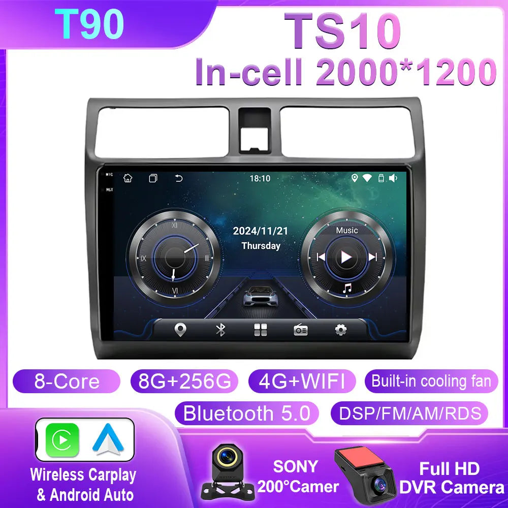 Android 16 Car Radio For Suzuki Swift 2003 - 2006 2007 2008 2009 2010 Multimedia Player Stereo Carplay AUTO Head Unit WIFI 4G BT