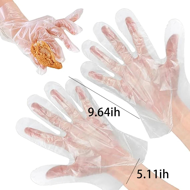 100-Pack Disposable Gloves - Holiday Cooking & Food Prep Safety for Raw Meat Handling disposable glooves