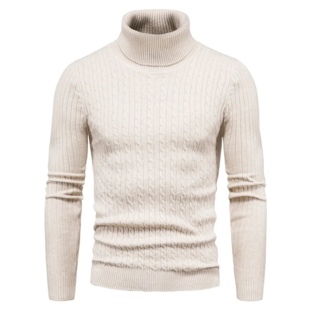Men's Turtleneck Sweater, Slim Knit Pullover