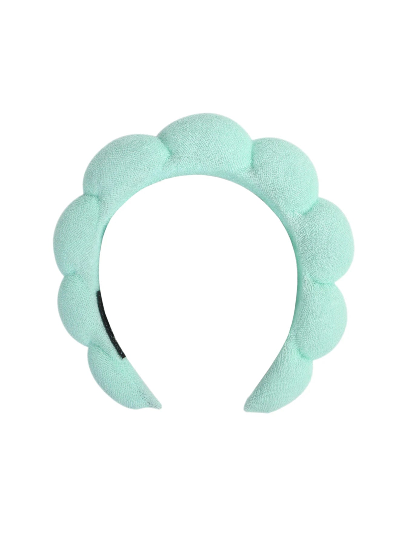 Spa Bubble Headband for Washing Face – Microfiber Puffy Scrunchie Wristband for Skincare & Makeup Routine