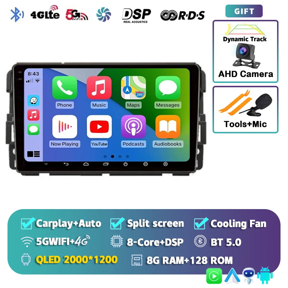 Android 16 Car Radio Multimedia Player For Chevrolet Silverado Impala GMC Yukon Acadia Sierra Carplay Car Stereo Dsp Ai Voice BT
