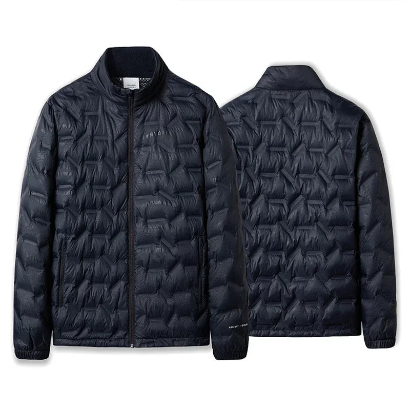 Men's Hooded Outdoor Puffer Jacket - Warm Hiking and Camping Coat