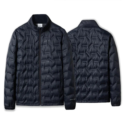 Men's Hooded Outdoor Puffer Jacket - Warm Hiking and Camping Coat