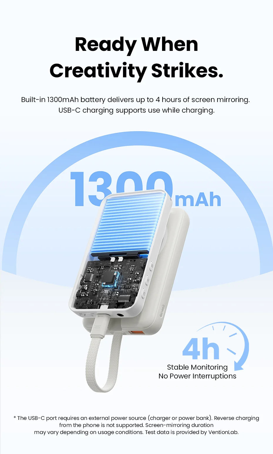 Vention Magnetic Selfie Screen Monitor Vlog Phone Wireless Monitor Rear Camera Live for iphone 17 16 Huawei Mate 80 Samsung S24