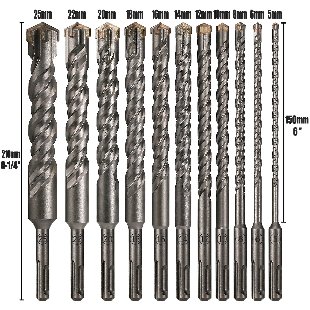 SDS Plus Cross Hammer Drill Bit 110-500mm, 4-Blade Concrete