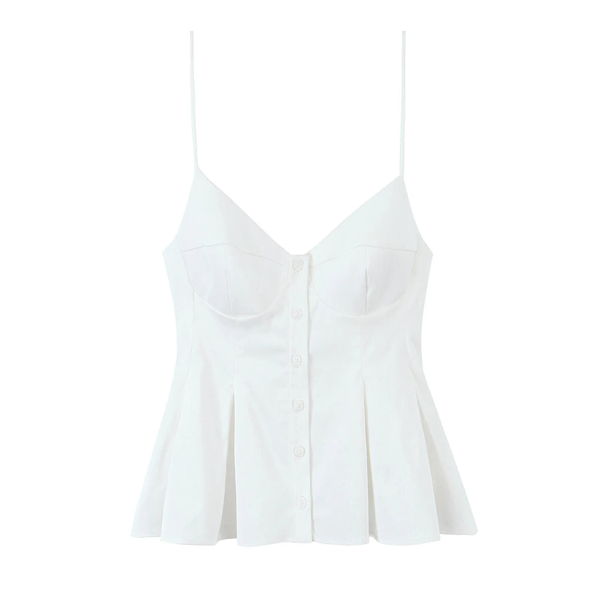 DUOPERI Women 2026 New Fashion Poplin Striped Backless Camisole Thin Straps V-Neck Female Chic Lady Casual Mujer Tops