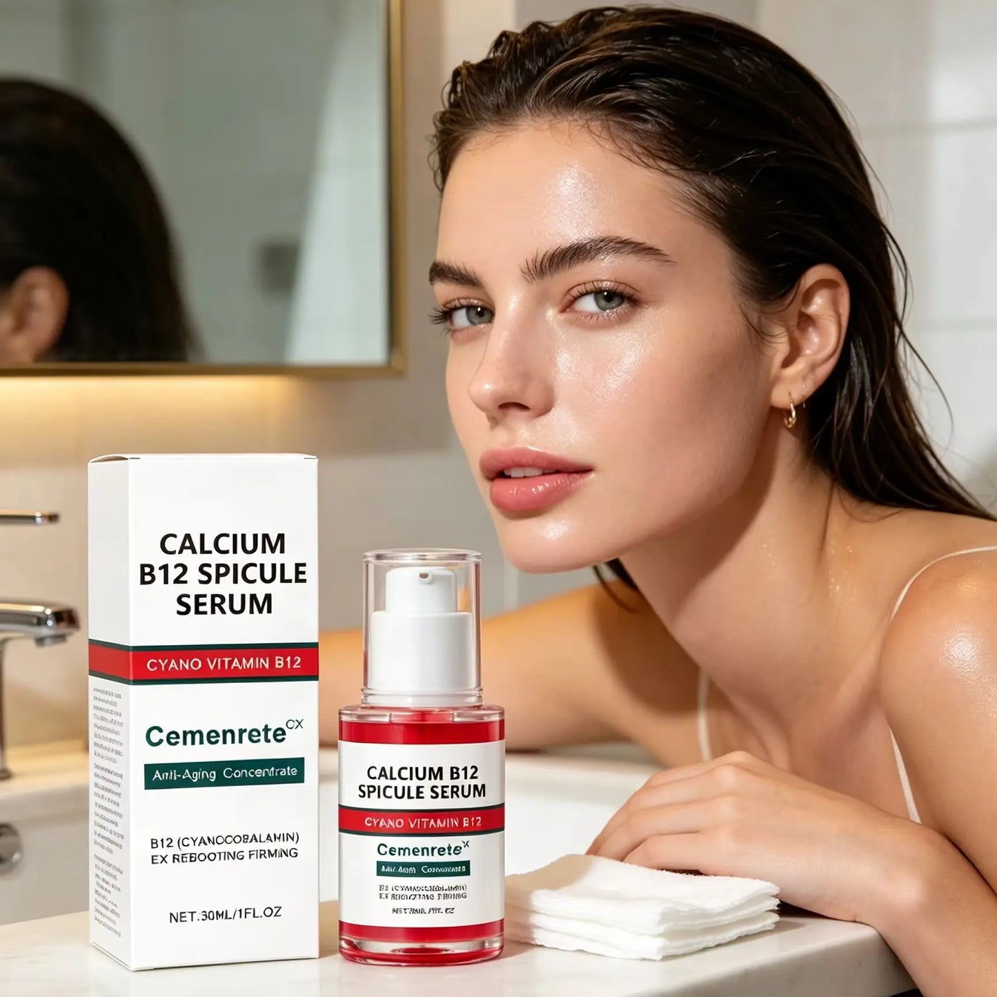 Vitamin B12 Face Serum for Glowing Skin Tightening Rejuvenate Remove Enlarged Pores Smooth Skin Renewal Niacinamide Facial Serum