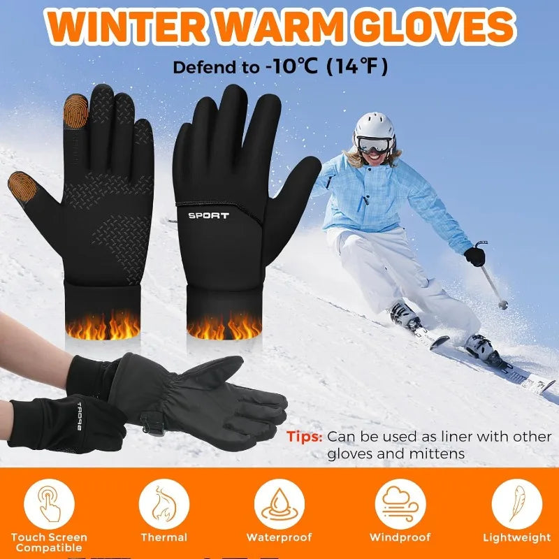 Touchscreen Winter Gloves, Windproof Running Gloves