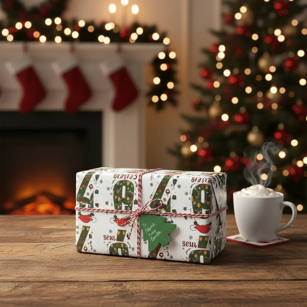 Christmas Gift Wrap Paper 90cm Long Roll Width Fun Holiday Party Creative Present Wrapping Paper For Family Office Party Gift