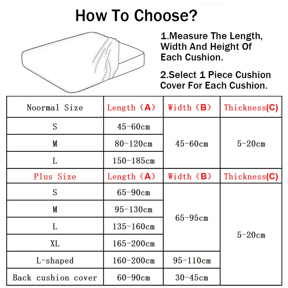 Elastic Sofa Seat Cushion Cover for Furniture Protector Sofa Slipcover Pets Kids Washable Sofa Cushion Case Removable Livingroom