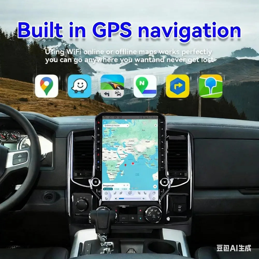 14.5" Android 15 Car Radio with Wireless CarPlay — Dodge RAM 1500/2500 (2008-2012)