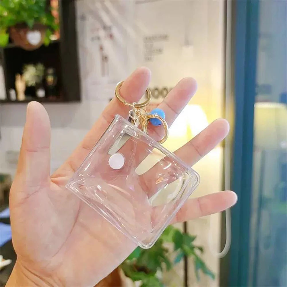 Transparent PVC Square Mini Coin Purses Case Clear Small Key Wallets Pouch Women Kids Girls Lipstick Earphone Coin Storage Bags