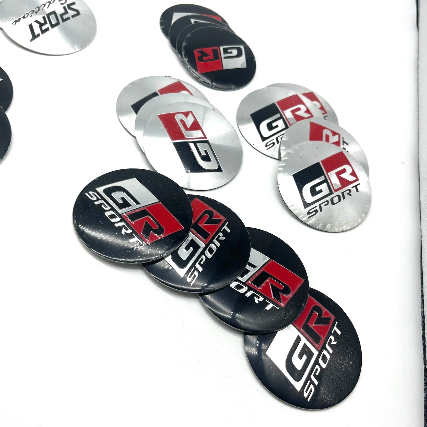 4pcs 56mm 60mm 65mm Universal Car Wheel Center HubCap Sticker ABS 3D GR Sport Badge Emblem Sticker Car Styling Auto Accessorie