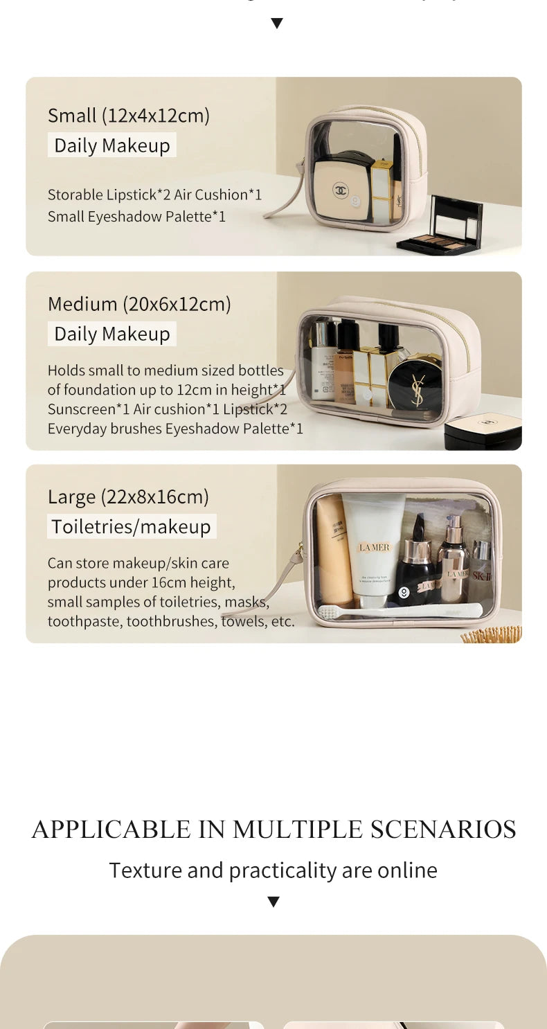 Tianzong Toiletry Bag Portable Travel Business Trip Cosmetics Bag Waterproof Transparent Cosmetic Bag