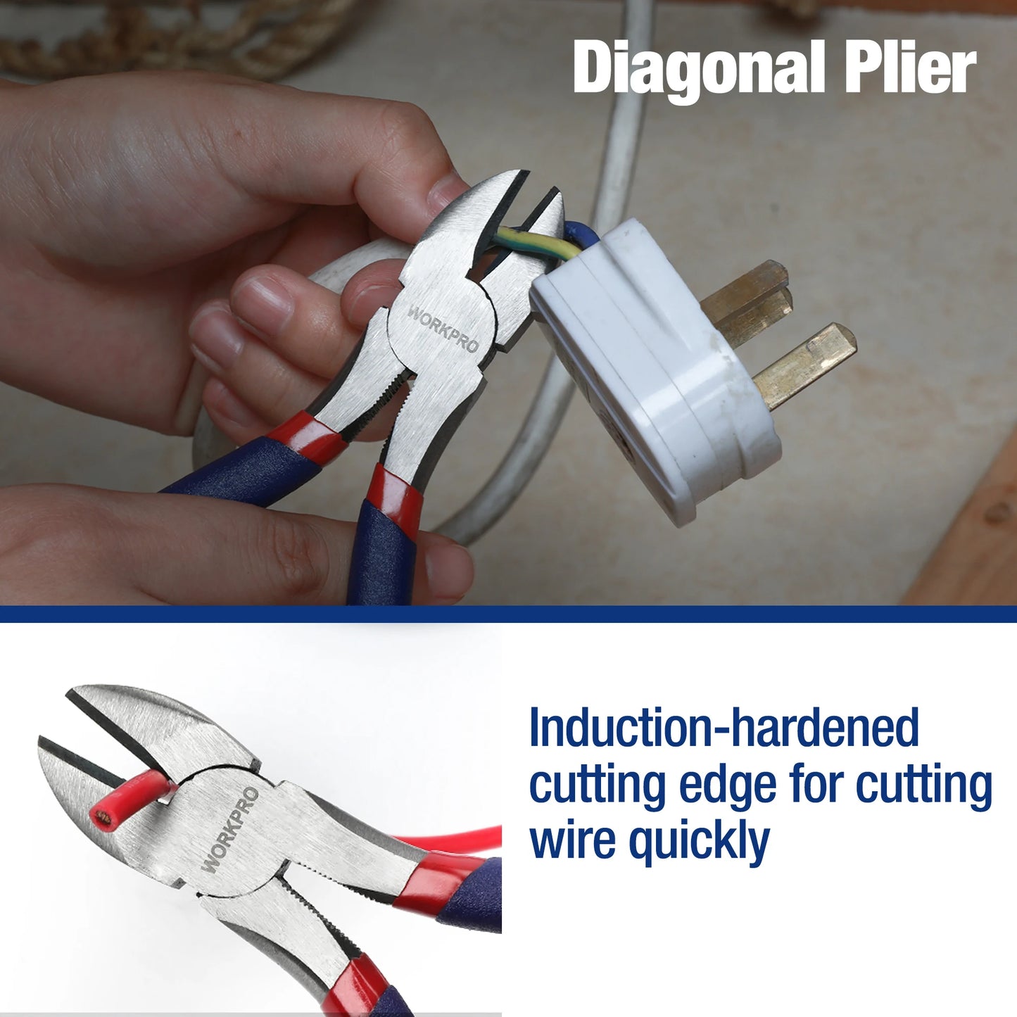 WORKPRO 7-Piece Pliers Set – Groove Joint, Long Nose, Slip Joint, Linesman & Diagonal Pliers | Complete DIY Hand Tool Kit