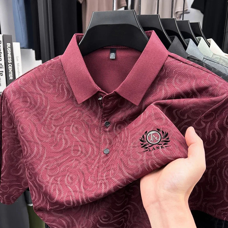 Men's Embroidered Polo Shirt - Lightweight Short Sleeve, Casual Style