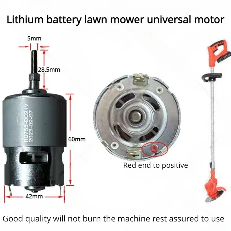 Upgraded lithium electric lawn mower general accessories 755 motor 21V powerful installation fast