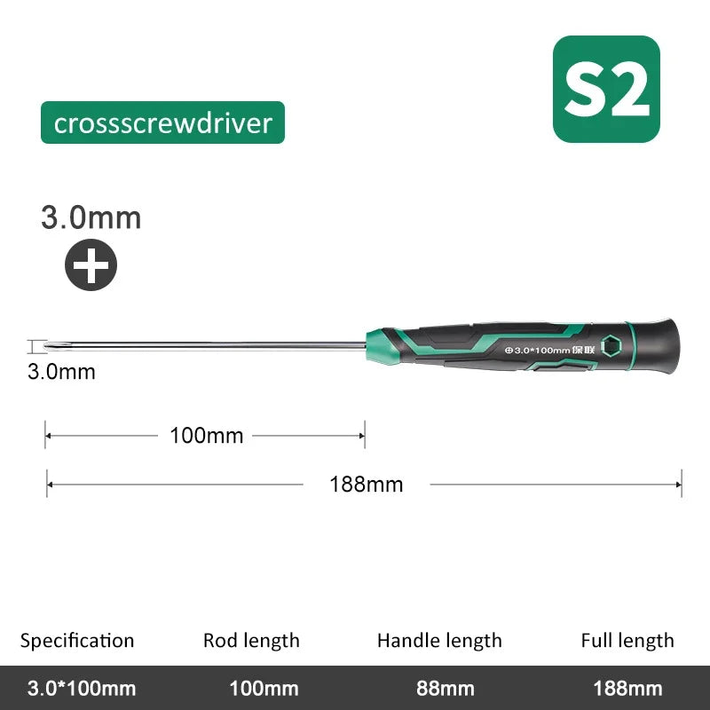 Precision Magnetic Screwdriver Anti-Slip Handle Phillips/Slotted Type Mini Screw Driver Installation and Disassembly Repair Tool