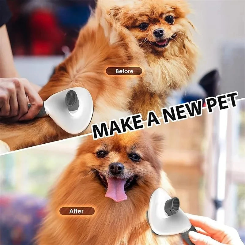 Self-Cleaning Slicker Brush for Dogs and Cats, Pet Hair Remover