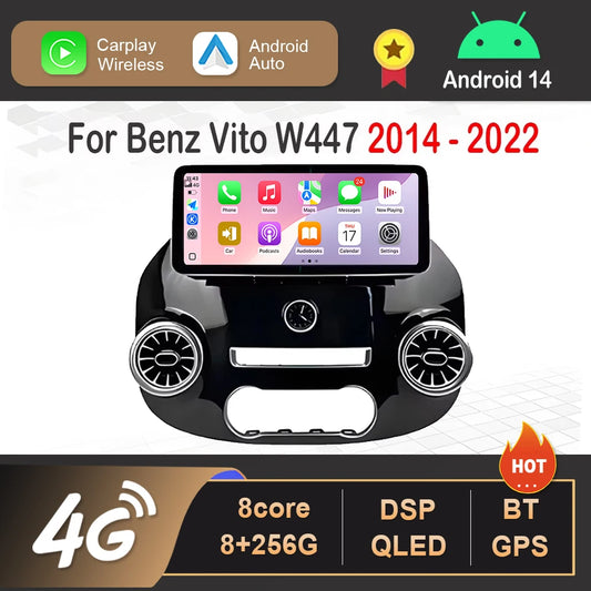 Car Stereo with Apple CarPlay & Android Auto, Compatible with Mercedes-Benz Vito W447